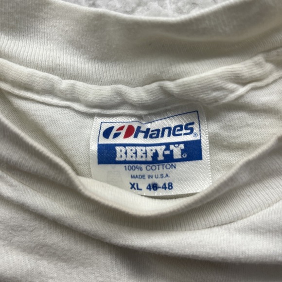 Vintage Tshirt Mens XL (46-48) White helicopter skiing beefy t USA Casual Vtg - Picture 6 of 16